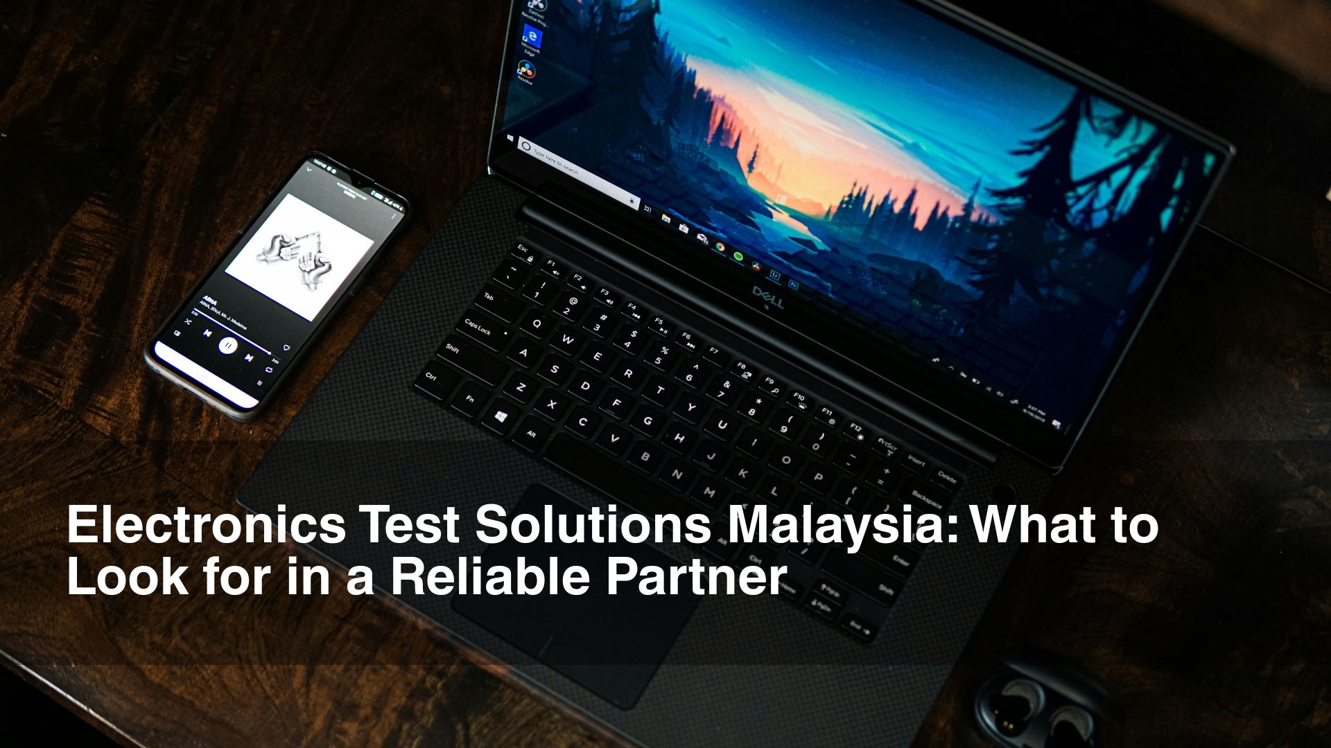 dark laptops showing electronic test solutions